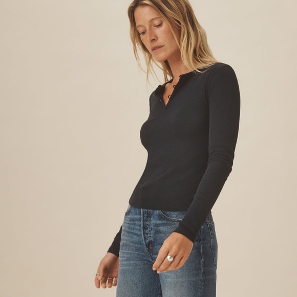 BUCK MASON Heirloom long sleeve henley | smokey umber | size M - Picture 3 of 10